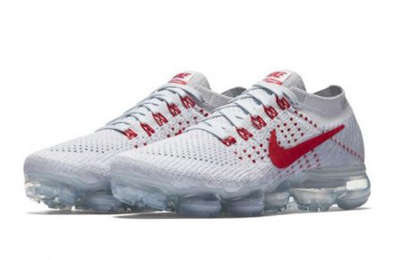 Nike Air VaporMax Flyknit Pure Platinum Red