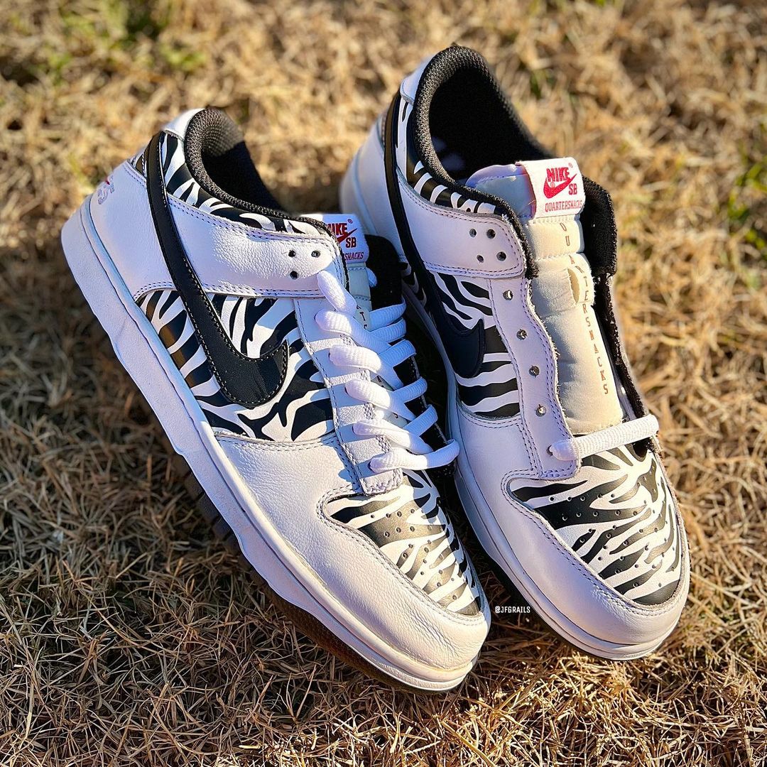 Quartersnacks Nike SB Dunk Low Reverse Zebra