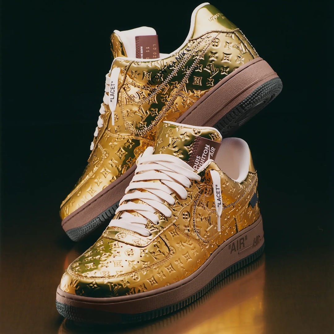 Louis Vuitton x Nike Air Force 1 Metallic Gold - Le Site de la Sneaker