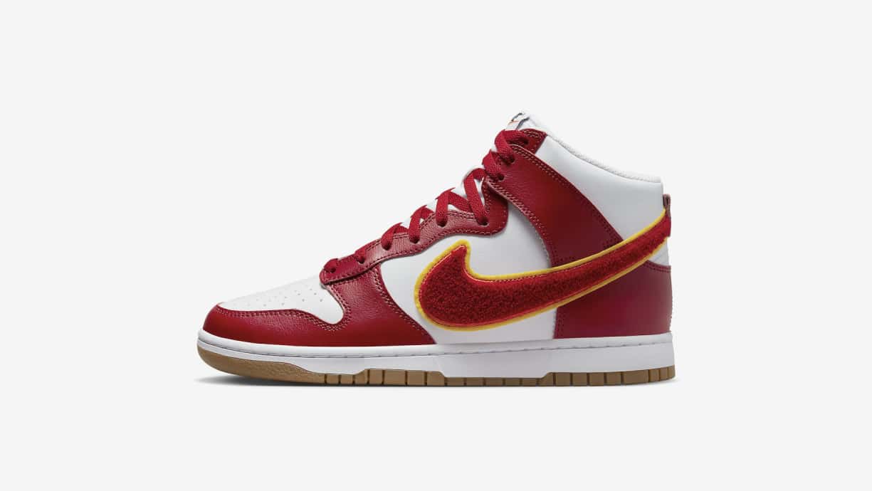 Nike Dunk High Chenille Swoosh Gym Red