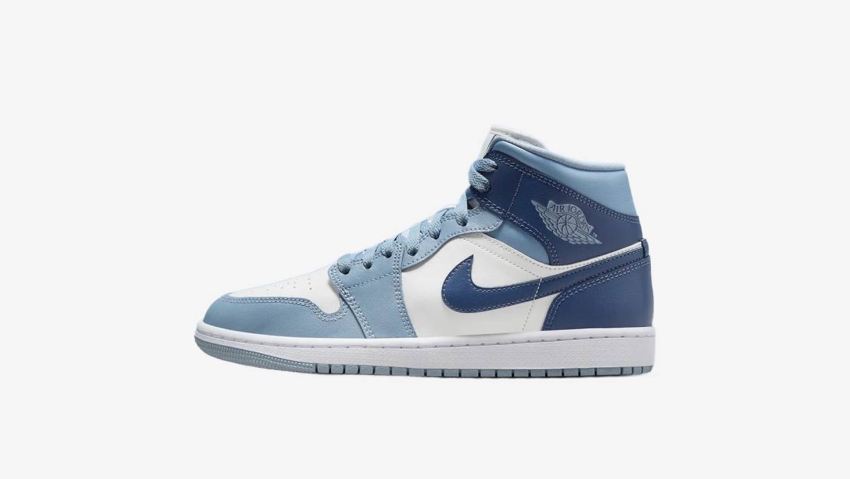 Chaussures Air Jordan 1 Mid Bleu pour Femme - BQ6472-414