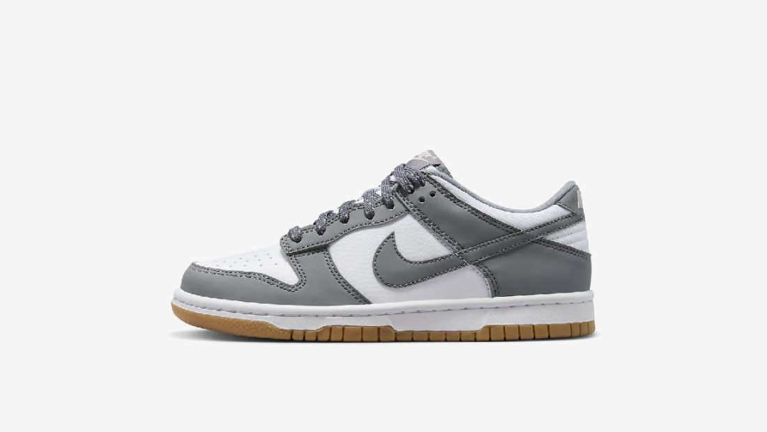 banner called nike dunk low gs reflective grey 1100x620