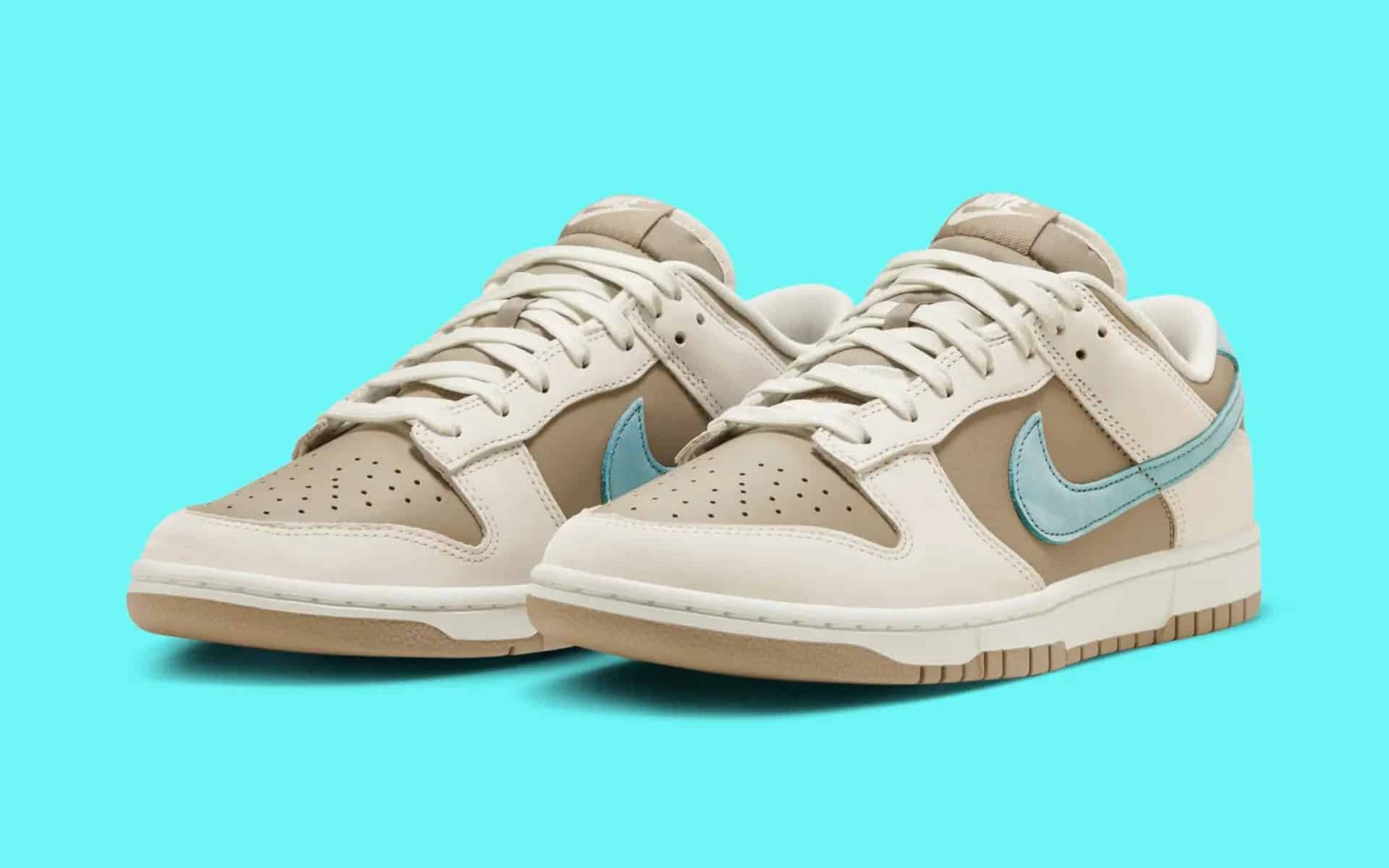 preview nike Trainers dunk low khaki denim turquoise hq1175 240 3